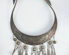 103 Grams Antique Silver Tibetan Chinese Wedding Collar 16 Inches
