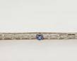 Fine Antique 14K White Gold Filigree Tanzanite Bar Pin - 2.8 Grams
