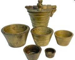 Antique Apothecary Brass Nesting Weight Set
