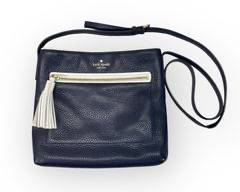 KATE SPADE NEW YORK Navy Blue/White Leather Crossbody Ba.
