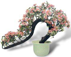 Fine Asian Jade Bonsai Flower Tree In Celadon Pot
