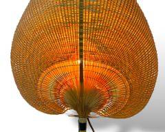 RARE INGO MAURER UCHIWA Fan Wicker Uchiwa Table Lamp MCM Mid Century Modern
