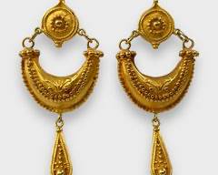 High Quality Gold Toned Costume Pierced Drop Dangle Tribal Earrings
