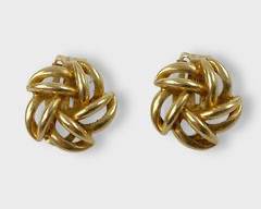 Fine 14K Yellow Gold Clip Love Knot Earrings
