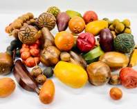 Vintage Mid Century Modern Hand Carved And Stained Wooden Faux Fruit
