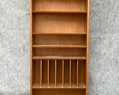 Vintage Poul Hundevad Mid Century Modern Teak Tall Solid Wood Bookcase
