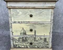 Fantastic Fornasetti Folk Art Style 3 Drawer Side chest Wallpaper & Painted
