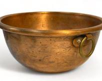Antique E Dehillerin Paris, France Copper and Brass Handled Bowl
