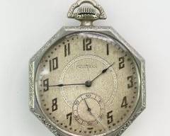 Antique Waltham A.W.W. Co Art Deco 15 Jewel Gold Plated Mechanical Pocket Watch
