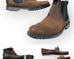 TIMBERLAND Brown Leather Chelsea Boot, Sz 9.5 M. ROCKPORT Waterproof Brown Lace-Up Boots, Sz 10 M. TIMBERLAND Brown Leather Docksiders, Sz 10
