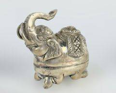 61 Grams Fine Cambodian 900 Silver Elephant Trinket Box
