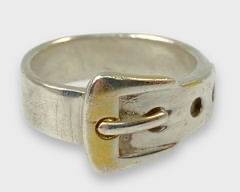Fine Choma Sterling Silver Belt Buckle Statement Ring Size 8
