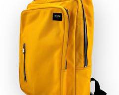 JACK SPADE NEW YORK Sunshine Yellow Slimline DayPack with Silver Tone Metal Zippers.
