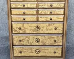 Faux Painted Asian Style Tall Chest Dresser
