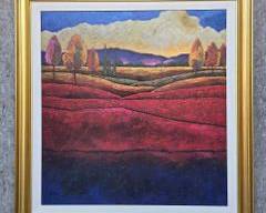 Large Robert Holman Signed Landscape Contemporary Valley of light Painting 708/980 Mixed Media with Certificate
