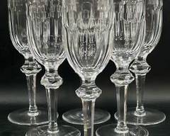 Fine WATERFORD Crystal Set Of Six Curraghmore Claret Flute Glasses
