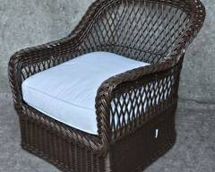 Bielecky Brothers high End Vintage Bamboo and Wide Wicker Rattan Braided Lounge Chair High Gloss Brown
