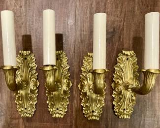 (4) Brass Wall Sconces