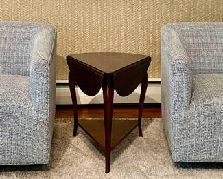 (2) Mitchell Gold Cooper Swivel Armchairs with Brunschwig & Fils Fabric