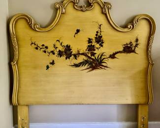 (2) Yellow Chinoiserie Twin Headboards