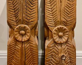 (2) Carved Pedestals