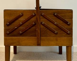 Vintage Accordion Sewing Box