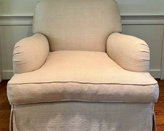 (2) Linen Down Armchairs