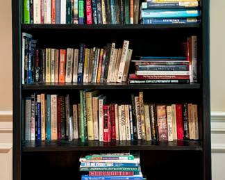 Black Bookshelf & Assorted Books