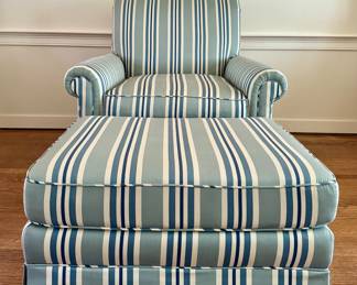 Custom Upholstered Armchair & Ottoman