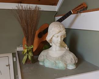 Emilio Fiaschi Marble/Alabaster Bust (P. Emilio Fiaschi (1858 – 1941), also called Emiliano Fiaschi, was an Italian sculptor)