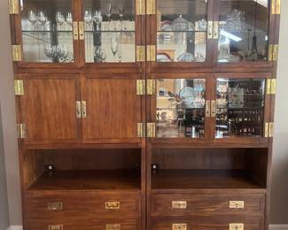 2 Henredon Scene Solid Wood Matching Cabinets