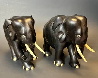 Ebony Carved Elephants