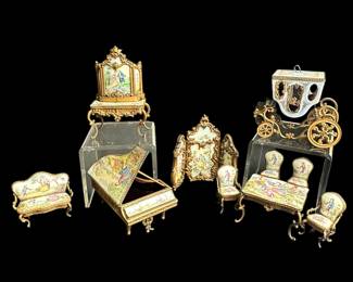 Antique Austrian Porcelain Miniature Furniture 