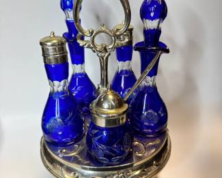 Clear to Cut Cobalt Cruet Set