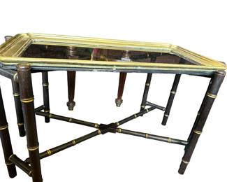Asian Coffee Table with Brass Tray