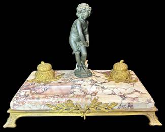 Bronze and Marble Ink Wells