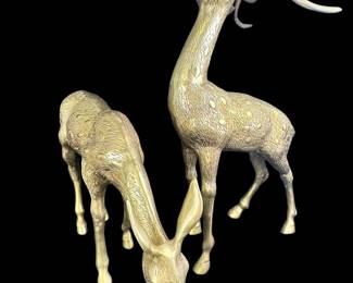 Large Brass Deer 