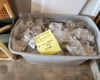 Tub of Small Plastic Jars