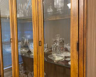 Art Deco china cab, table, 6 chairs