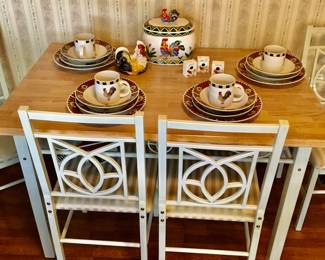 WROUGHT IRON KITCHEN TABLE & 4 CHAIRS.  TODAY $75.00