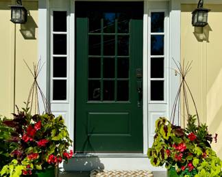 (2) Green Texturized Planters