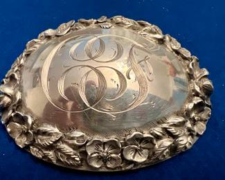 Monogrammed Sterling Silver Brooch