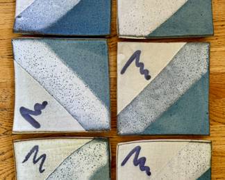 (6) Art Pottery Luncheon Plates