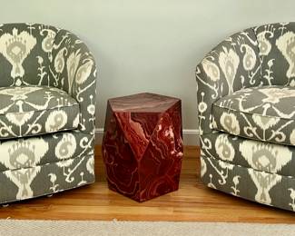(2) Boston Interiors Swivel Armchairs