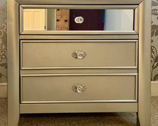(2) Mirrored Nightstands