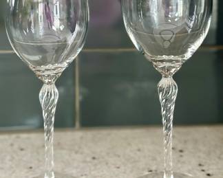 (9) Lenox Red & White Wine Glasses