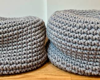 (2) Crocheted Ottomans