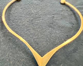 Heavy Sterling Silver Collar Necklace