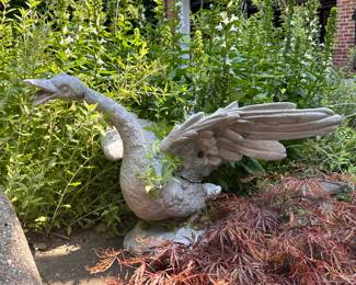 Cement Goose Garden Ornament
