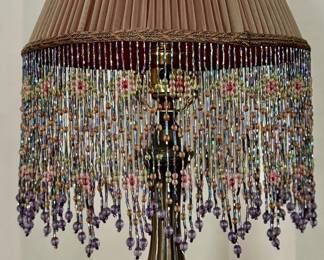 Decorative Lamp with Beaded Shade